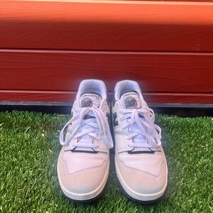New Balance Kids White and Gray Sneakers